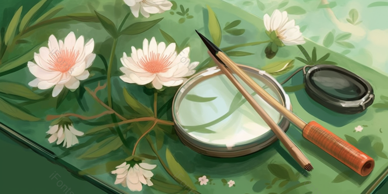 文具夏天水面上清新植物盛开鲜艳的花朵镜片自然淡雅插画,插画/手绘图,插画/手绘图库,插画/手绘图下载,插画/手绘
